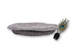 Grey Traditional Wool Pakol with Feather