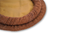 Brown Traditional Wool Pakol with Feather