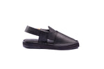 Kaptaan Chappal - Jet Black textured