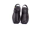 Kaptaan Chappal - Jet Black textured