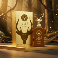 Al Noble Wazeer by Lattafa perfume with luxury background