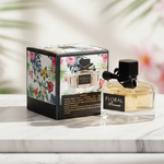 Floral Forever perfume with luxury background