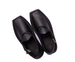 Kaptaan Chappal - Jet Black textured